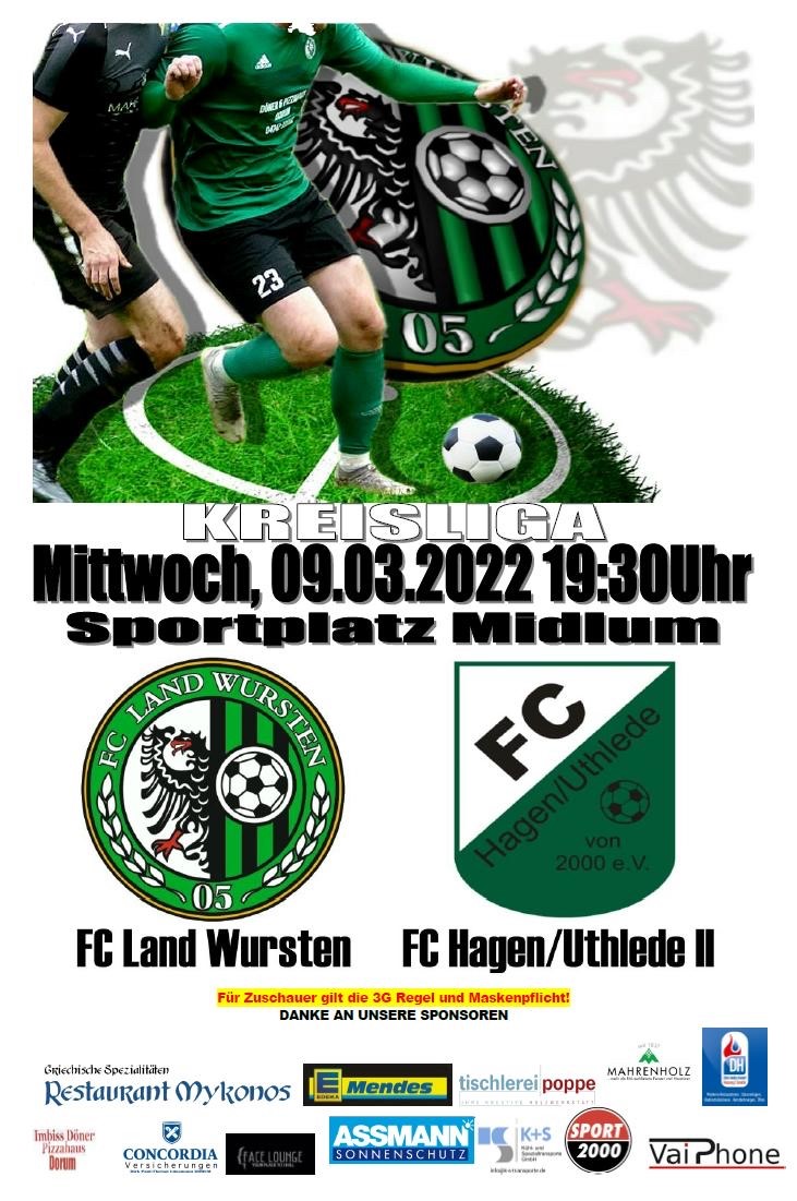 You are currently viewing 14. Spieltag (Nachholspiel): FC Land Wursten – FC Hagen/Uthlede II