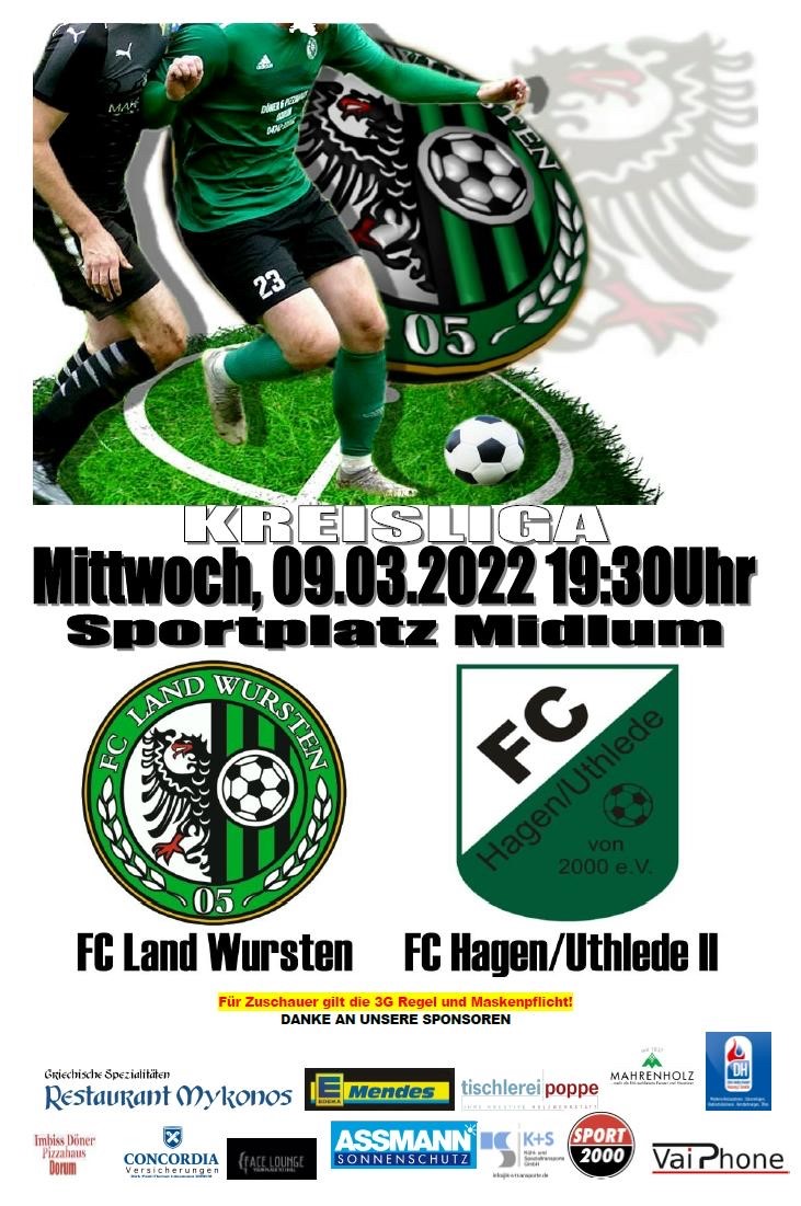 Read more about the article 14. Spieltag (Nachholspiel): FC Land Wursten – FC Hagen/Uthlede II