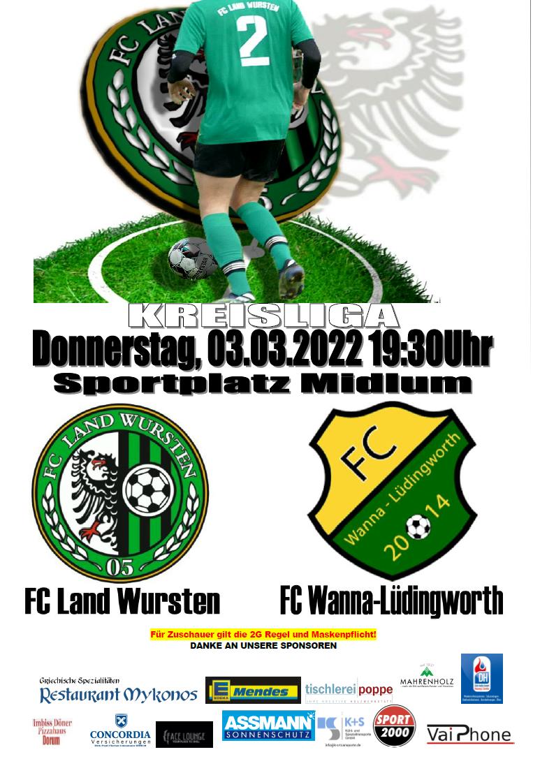 You are currently viewing 17. Spieltag (Nachholspiel): FC Land Wursten – FC Wanna/Lüdingworth