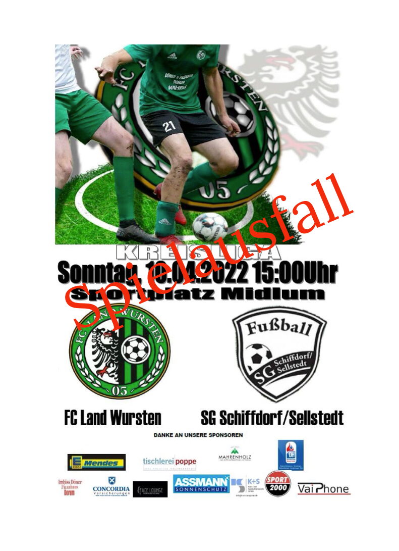 You are currently viewing Spielausfall: FC Land Wursten – SG Schiffdorf/Sellstedt