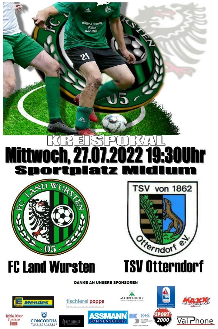 You are currently viewing Krombacher Pokal (Qualifikationsrunde): FC Land Wursten – TSV Otterndorf