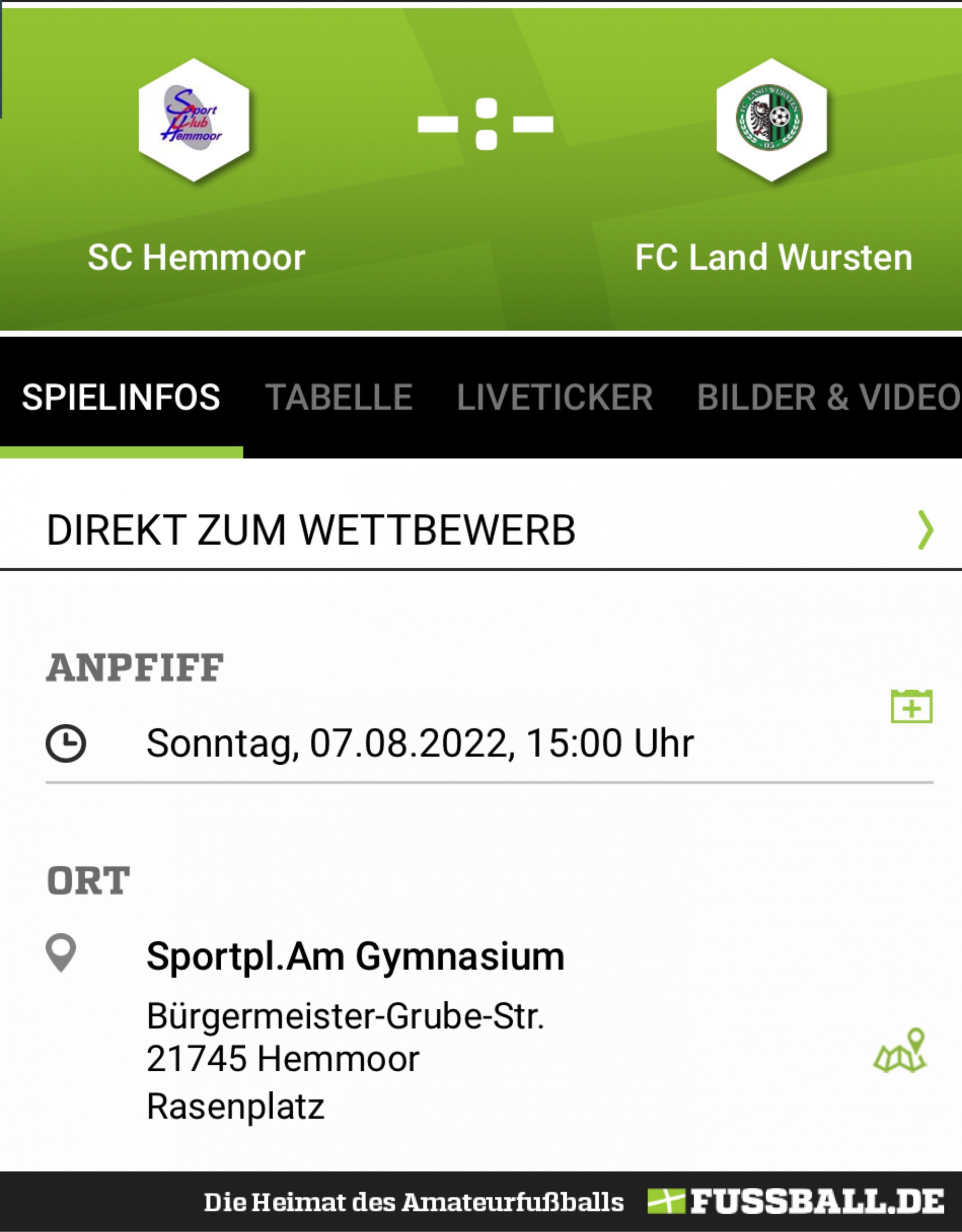 You are currently viewing 1. Spieltag: SC Hemmoor – FC Land Wursten