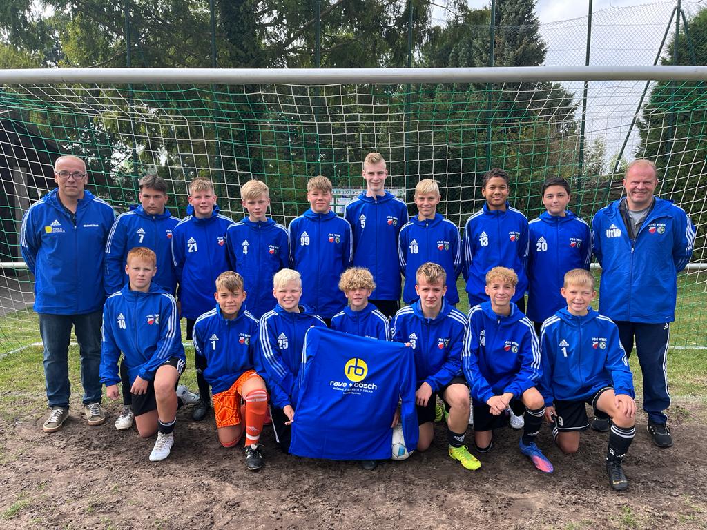 Read more about the article Rave + Bösch GmbH sponsert Allwetterjacken für die JSG WNK U14 I + II