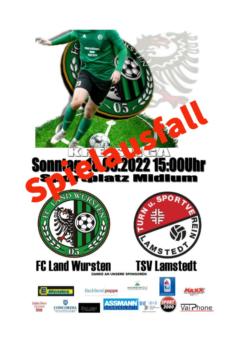 You are currently viewing Spielausfall: FC Land Wursten – TSV Lamstedt