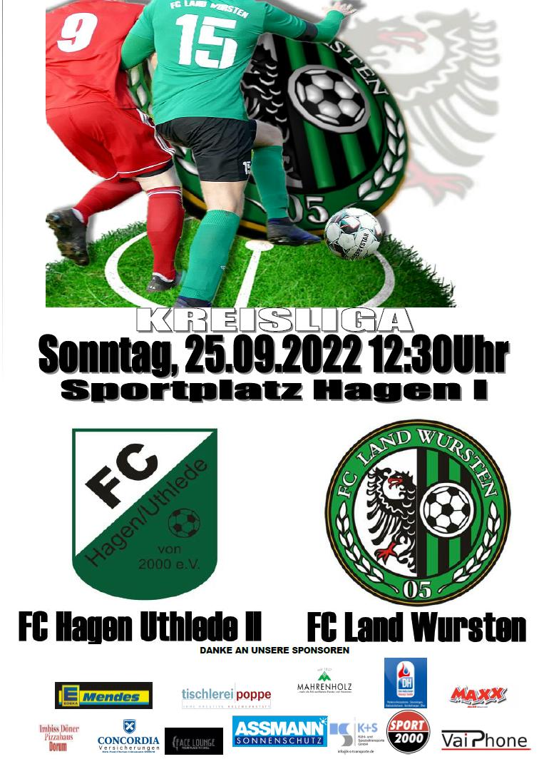 You are currently viewing 8. Spieltag: FC Hagen/Uthlede II – FC Land Wursten 