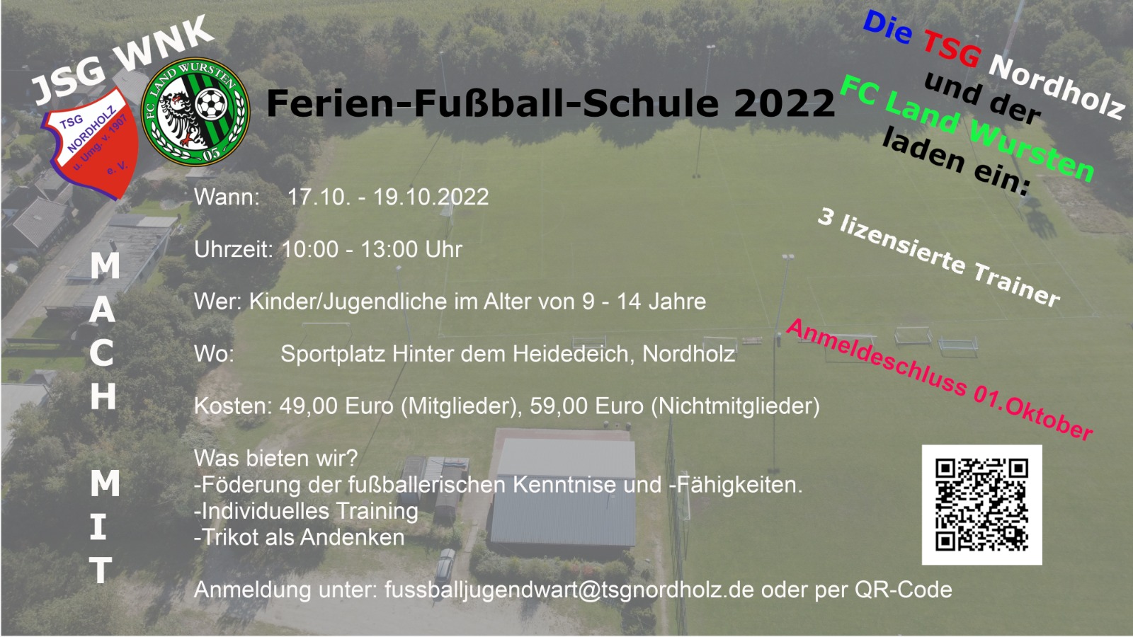 You are currently viewing JSG WNK-Fußballschule findet wieder in den Herbstferien statt