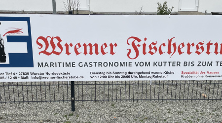 Wremer Fischerstube unterstützt uns mit Bandenwerbung 