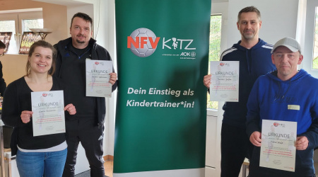 Vier neue NFV-Kindertrainer/-innen für den FC Land Wursten