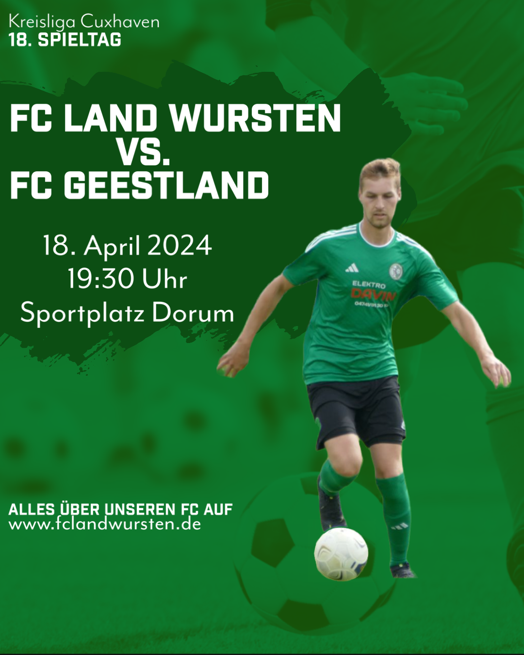 Mehr über den Artikel erfahren 18. Spieltag (Nachholspiel): FC Land Wursten – FC Geestland