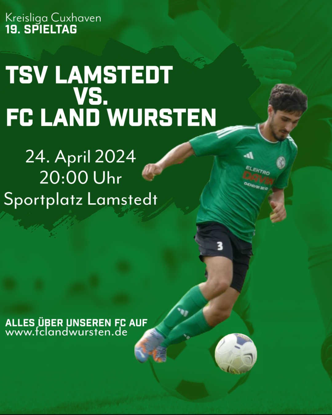 Mehr über den Artikel erfahren 19. Spieltag (Nachholspiel): TSV Lamstedt – FC Land Wursten 
