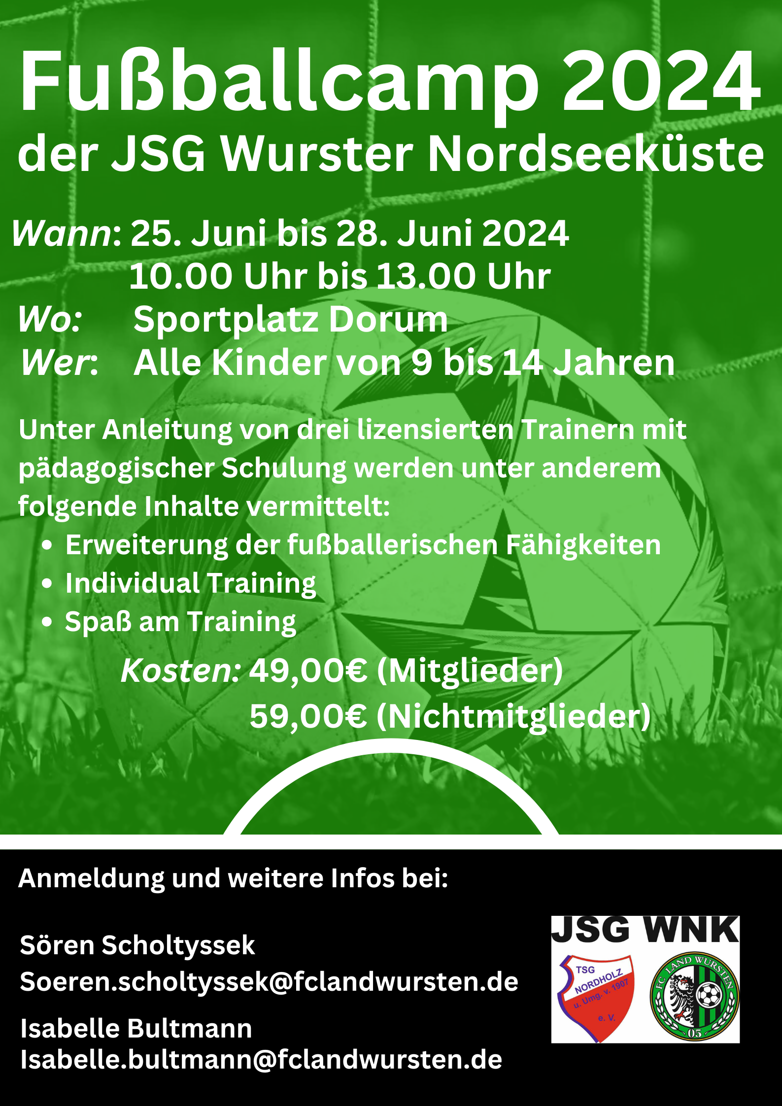 Read more about the article JSG WNK-Fußballschule findet wieder in den Sommerferien statt