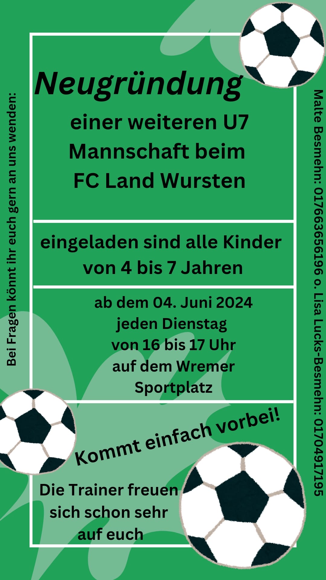 Mehr über den Artikel erfahren Neue Bambini-Mannschaft in Wremen