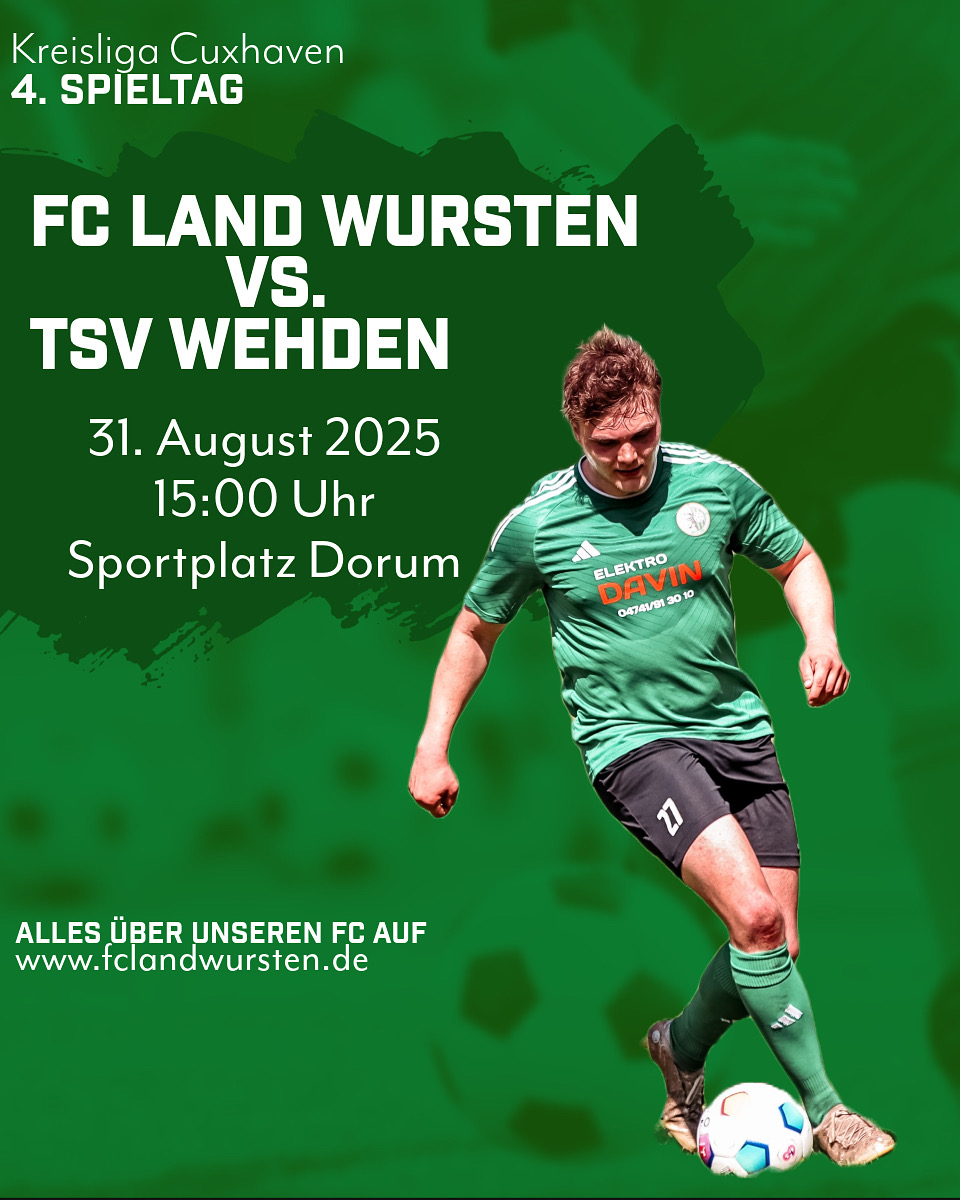 Du betrachtest gerade 4. Spieltag: FC Land Wursten – TSV Wehden
