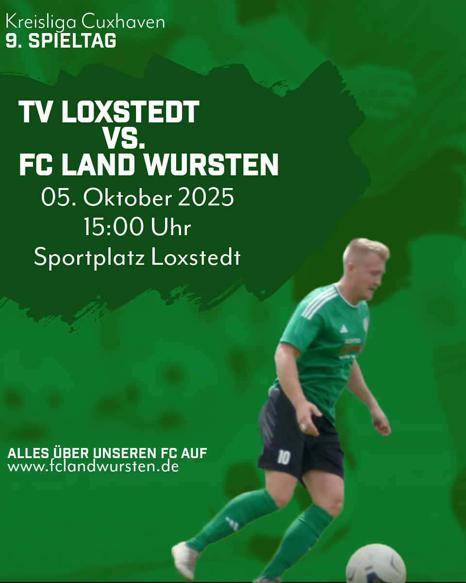 Du betrachtest gerade 9. Spieltag: TV Loxstedt – FC Land Wursten